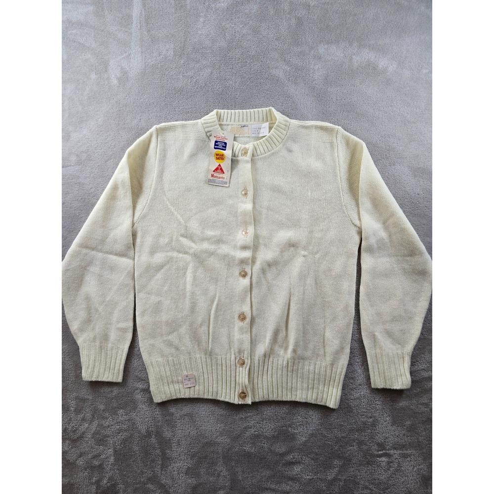 Vintage Monsanto Bi-Loft Cardigan Sweater Womens M Acrylic Knit Button Front